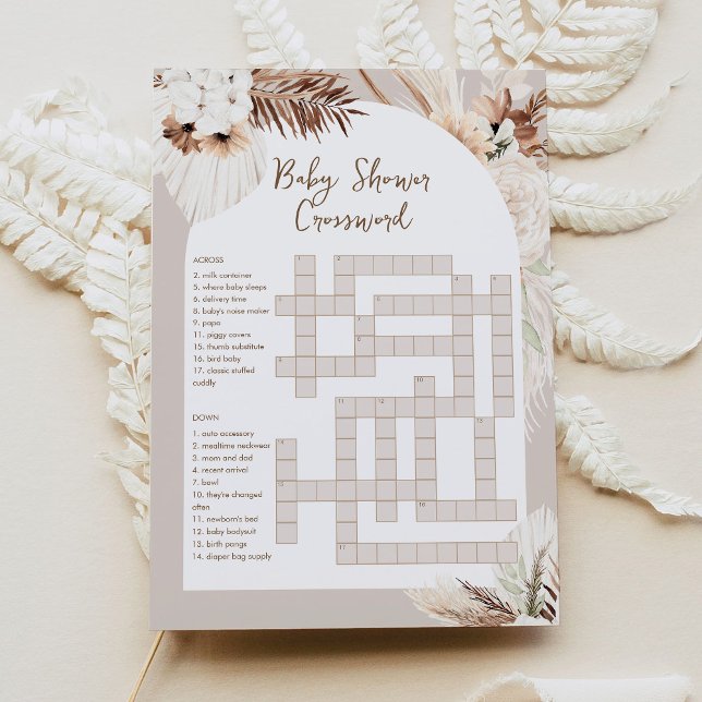 SIERRA Bohemisch Baby Showword Crossword Game Card Einladung (Von Creator hochgeladen)