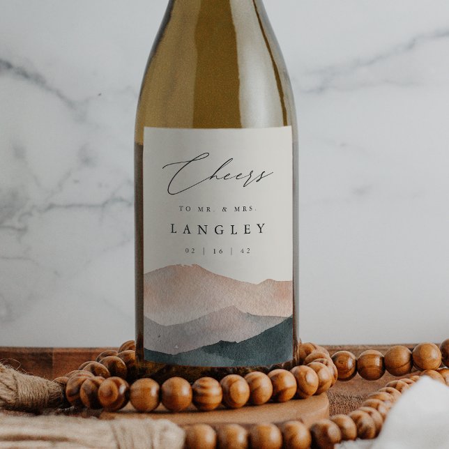 Sierra Dusk | Wüstenberg Sonnenuntergangssonne Weinetikett (Von Creator hochgeladen)