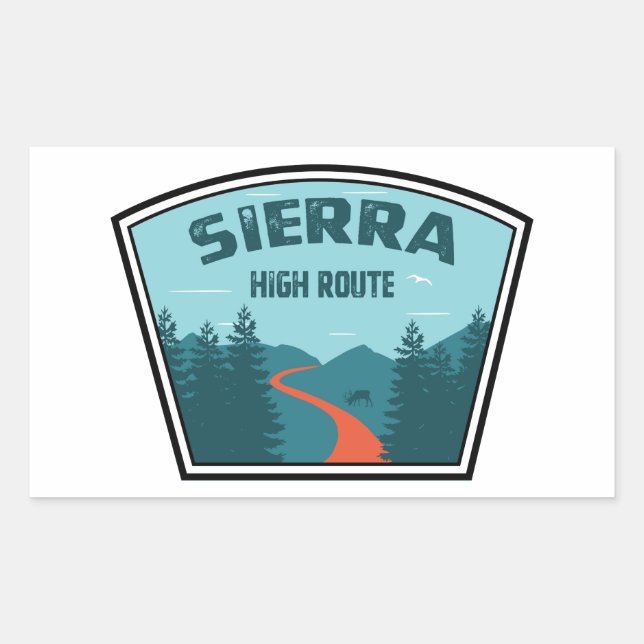 Sierra-Hochstrecke Rechteckiger Aufkleber (Vorderseite)