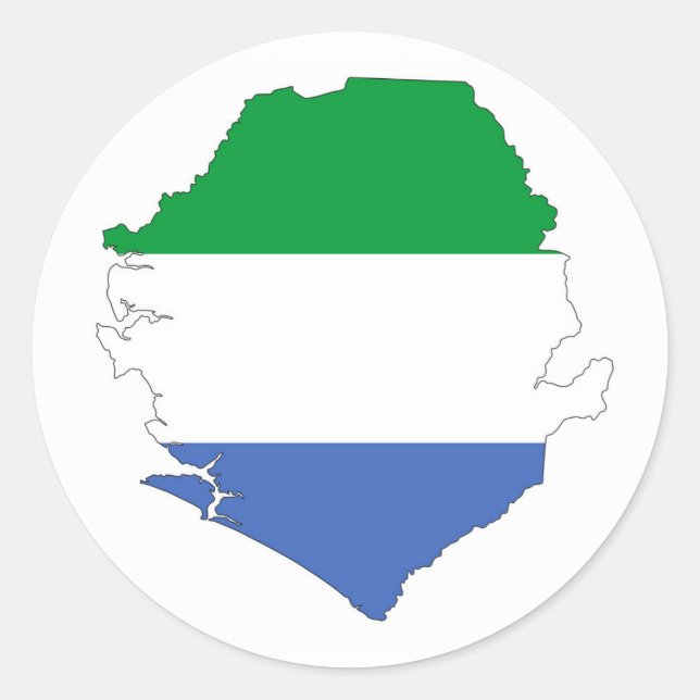 sierra leone country flagge Symbol Runder Aufkleber (Vorderseite)