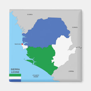 sierra leone country political map flagge magnet