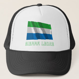 Sierra Leone, das Flagge mit Namen wellenartig Truckerkappe