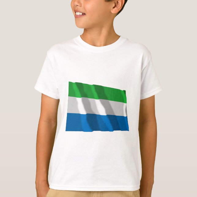Sierra Leone, das Flagge wellenartig bewegt T-Shirt (Vorderseite)