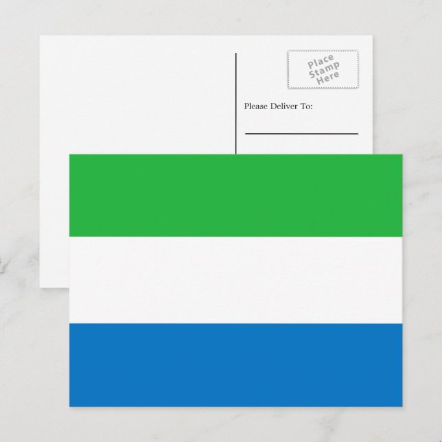 Sierra Leone Fahne, Flagge Sierra Leones Postkarte (Vorne/Hinten)