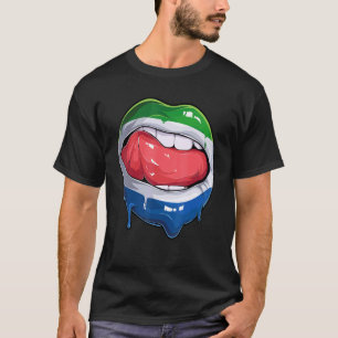 Sierra Leone Fan Flag Mouth Soccer Sierra Leone T-Shirt