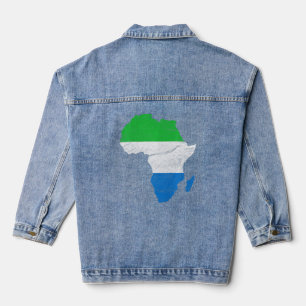 Sierra Leone Flag Afrika Kontinentale Silhouette S Jeansjacke