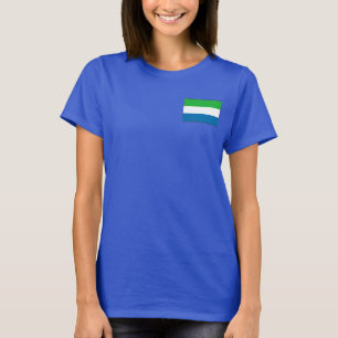 Sierra Leone Flag and Map dk T-Shirt