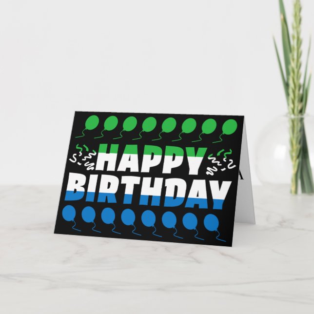 Sierra Leone Flag Patriotic Geburtstag Karte (Vorderseite)