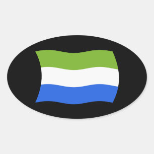 Sierra Leone Flaggen-Aufkleber Ovaler Aufkleber