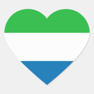 Sierra Leone-Flaggen-Herz-Aufkleber Herz-Aufkleber