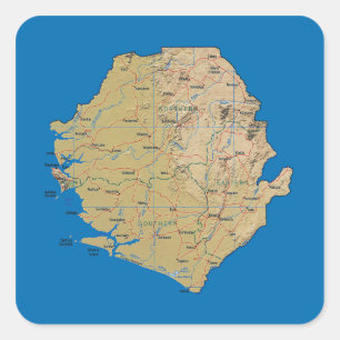 Sierra Leone-Karten-Aufkleber Quadratischer Aufkleber