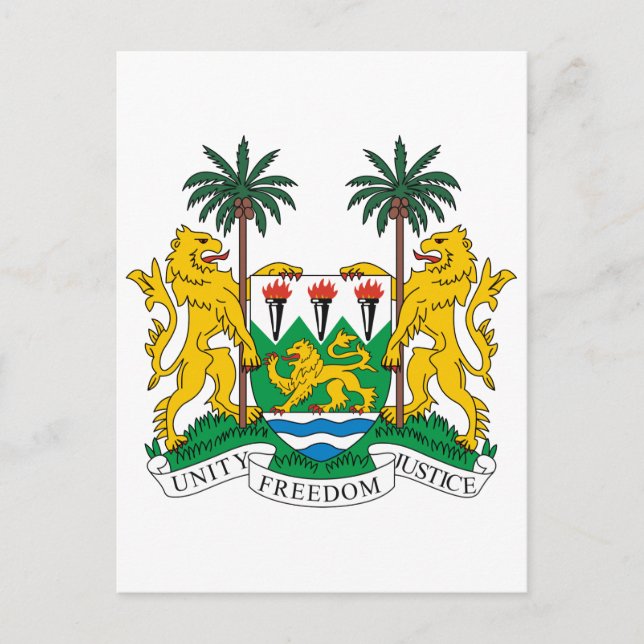 Sierra Leone Offizielle Wappen-Heraldry-Symbol Postkarte (Vorderseite)