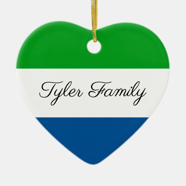 Sierra Leone | Personalisierte Weihnachtsfeier Keramik Ornament (Vorne)