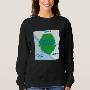 Sierra Leone Politische Landkarte in Flaggenfarben Sweatshirt