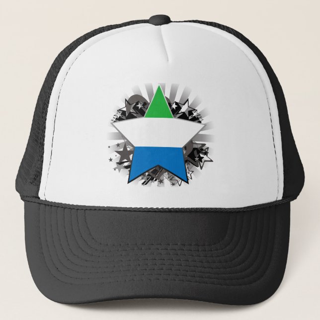 Sierra Leone-Stern Truckerkappe (Vorderseite)