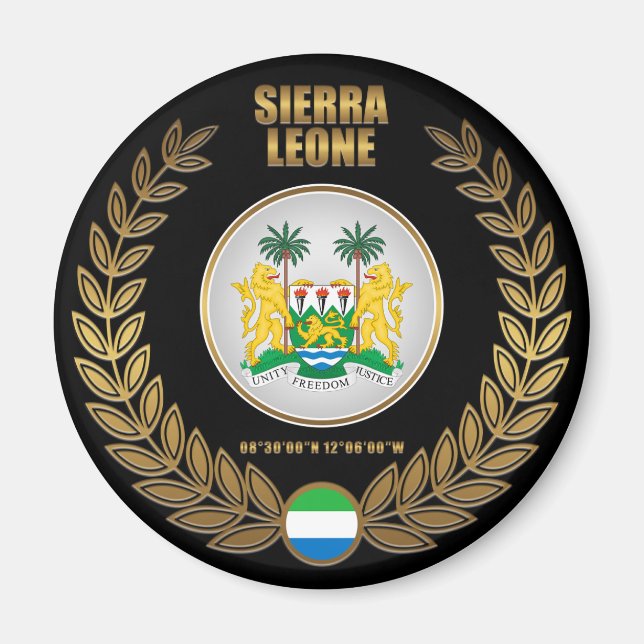 Sierra Leone-Wappendecke Magnet (Vorne)