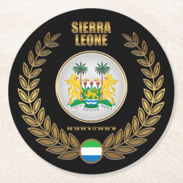 Sierra Leone-Wappendecke Runder Pappuntersetzer