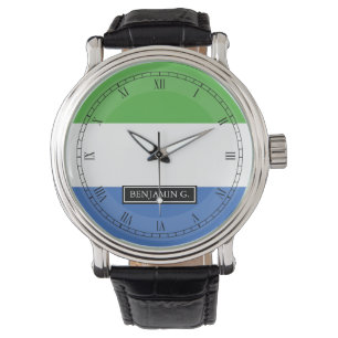 Sierra- Leoneflaggen-individueller Name Armbanduhr