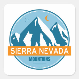 Sierra Nevada Berge Kalifornien Quadratischer Aufkleber