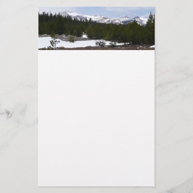 Sierra Nevada Berge und Schnee auf Yosemite Briefpapier (Vorderseite)