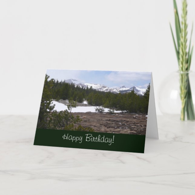 Sierra Nevada Berge und Schnee auf Yosemite Karte (Vorderseite)