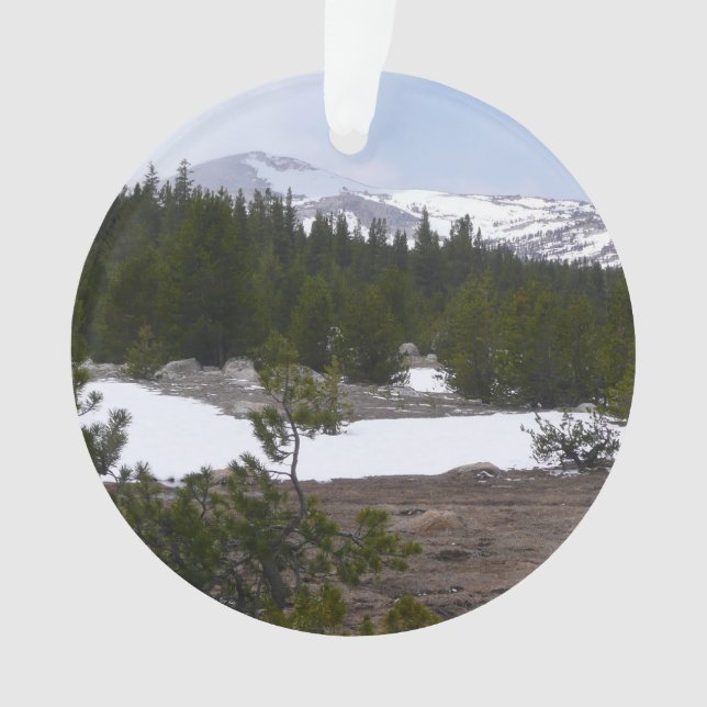 Sierra Nevada Berge und Schnee auf Yosemite Ornament (Vorderseite)
