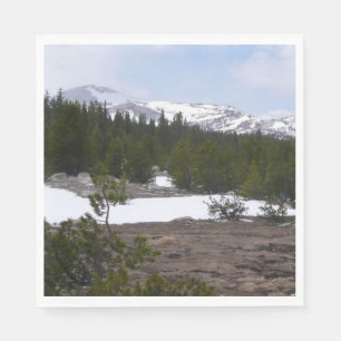 Sierra Nevada Berge und Schnee auf Yosemite Serviette