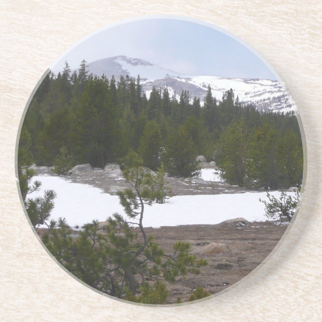Sierra Nevada Berge und Schnee auf Yosemite Untersetzer (Vorne)