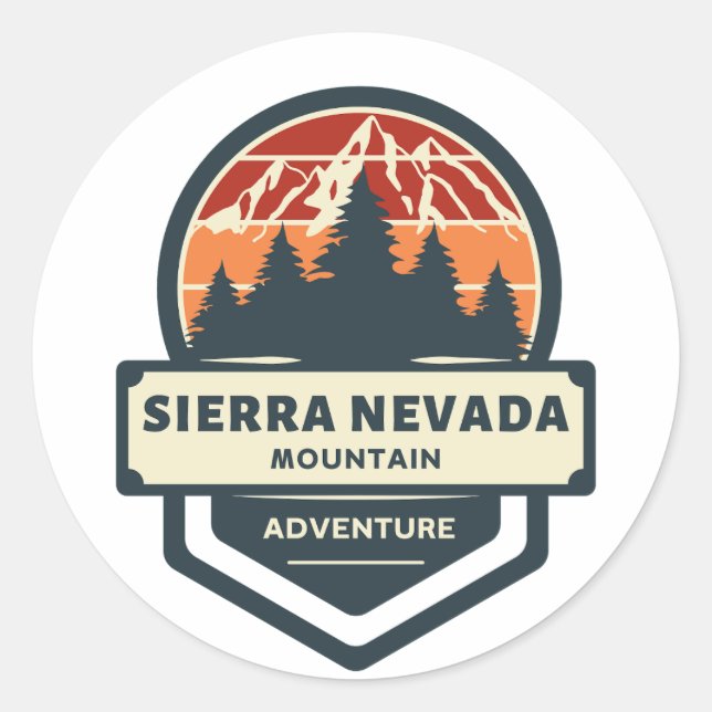Sierra nevada Berggipfel Bergsteigen und Wandern Runder Aufkleber (Vorderseite)
