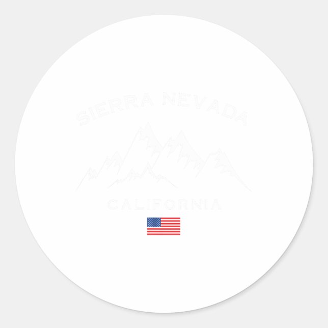 Sierra Nevada California Skigebiet Souveni Runder Aufkleber (Vorderseite)
