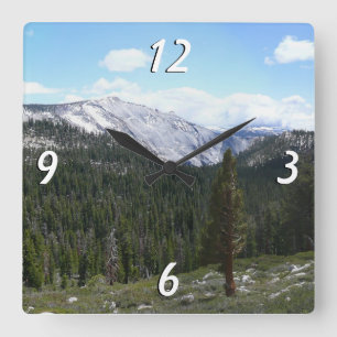 Sierra Nevada Gebirge II aus Yosemite Quadratische Wanduhr