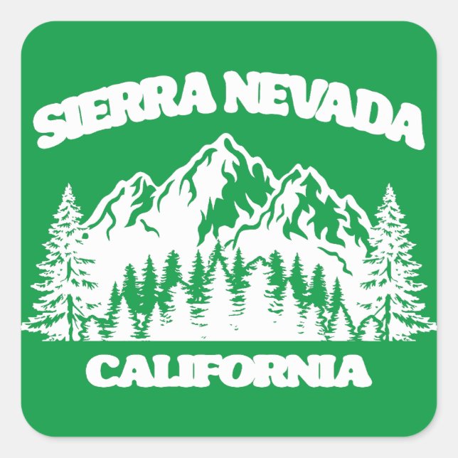 Sierra Nevada Kalifornien Quadratischer Aufkleber (Vorderseite)