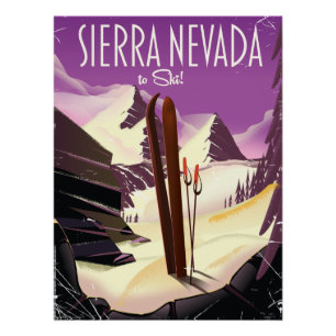Sierra Nevada Vintage-Ski-Plakat Poster