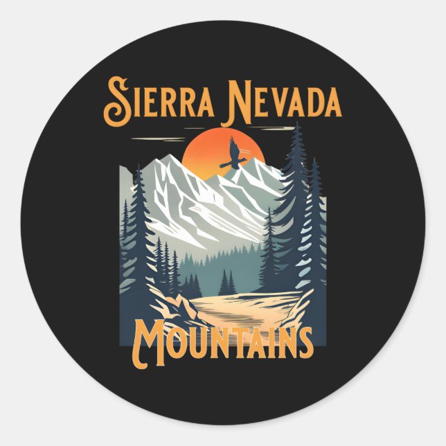 Sierra Nevada Wandern Runder Aufkleber (Vorderseite)