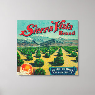 Sierra Vista-Marken-Zitrusfrucht-Kisten-Aufkleber Leinwanddruck