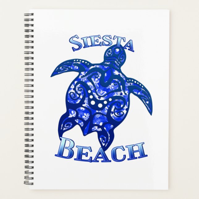Siesta Beach Florida Vacation Tribal Turtle Planer (Vorderseite)