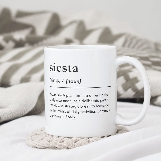 Siesta Definition Spanisch Wörter in Englisch Kaffeetasse (Von Creator hochgeladen)