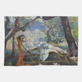 Siesta (Jeanne Sleeping in Mediterranean Garden) Geschirrtuch