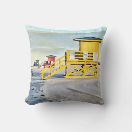 Siesta Key Beach Lifeguard Towers Pillow Kissen