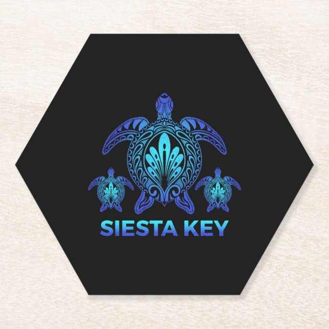 Siesta Key Florida FL Ocean Blue Turtle Souvenirs Untersetzer (Vorderseite)