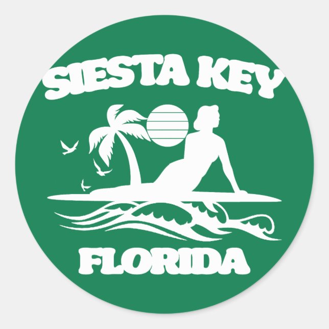 Siesta Key Florida Runder Aufkleber (Vorderseite)