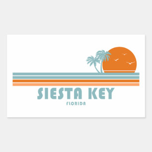 Siesta Key Florida Sun Palm Trees Rechteckiger Aufkleber