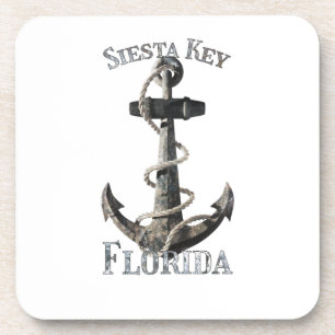 Siesta Key Florida Vacation Nautical Anchor Sailin Getränkeuntersetzer
