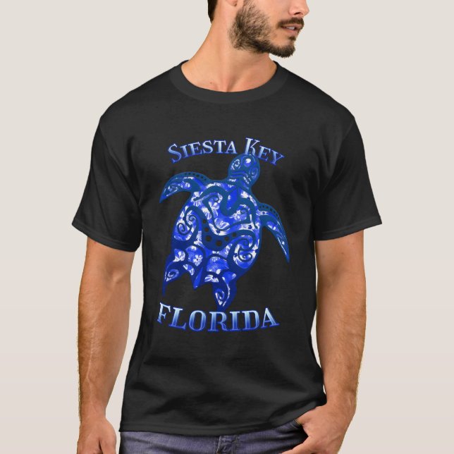 Siesta Key Florida Vacation Tribal Turtle T-Shirt (Vorderseite)