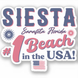 Siesta Key Florida Vintag Souvenir FL Retro Beach Aufkleber
