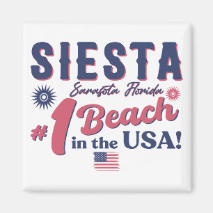 Siesta Key Florida Vintage-Souvenir FL Retro-Stran Magnet
