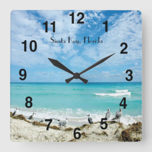 Siesta Key Florida Wall Clock Quadratische Wanduhr