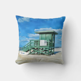 Siesta Key Green LifeGuard Tower Pillow Kissen