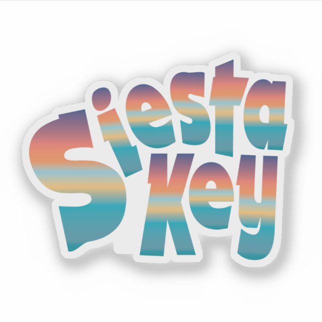 Siesta Key in den Farben von Sonnenuntergang Aufkleber (Vorderseite)
