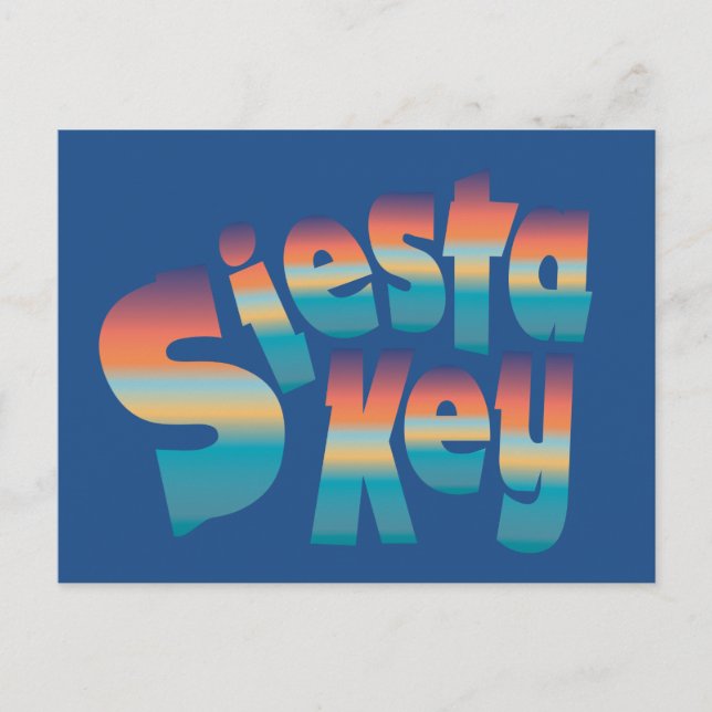 Siesta Key in den Farben von Sonnenuntergang Postkarte (Vorderseite)